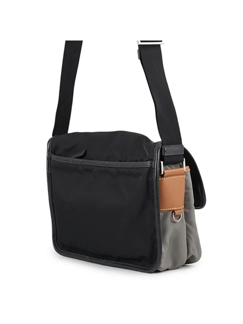 Prada Shoulder Bag Saffiano Leather Nylon Black